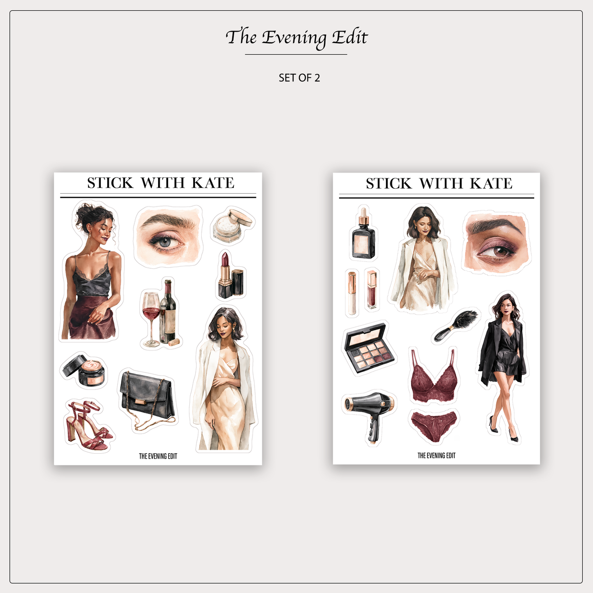 The Evening Edit - 2pc Sticker Set