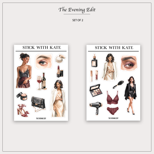 The Evening Edit - 2pc Sticker Set