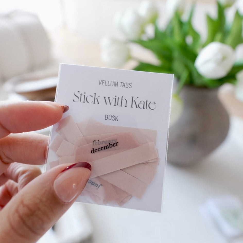 Adhesive Vellum Month Tab Stickers – Planner Tabs