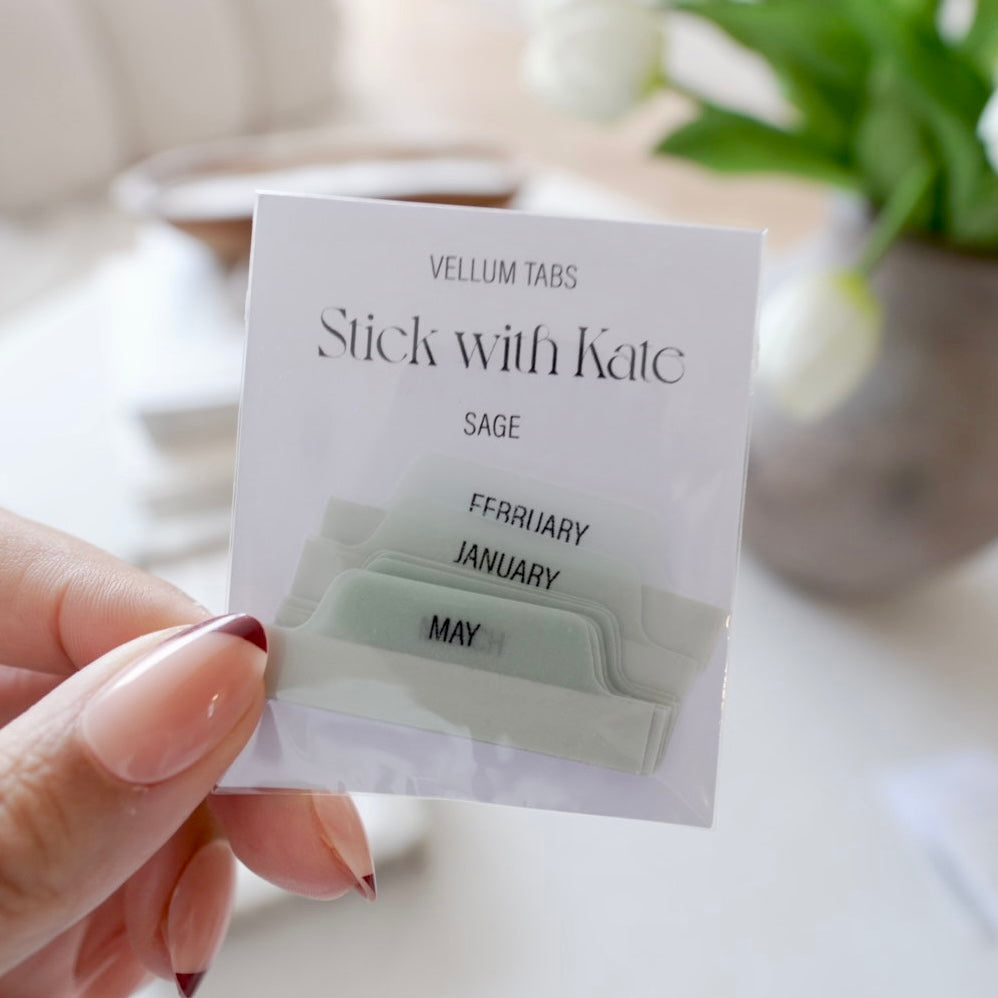 Adhesive Vellum Month Tab Stickers – Planner Tabs