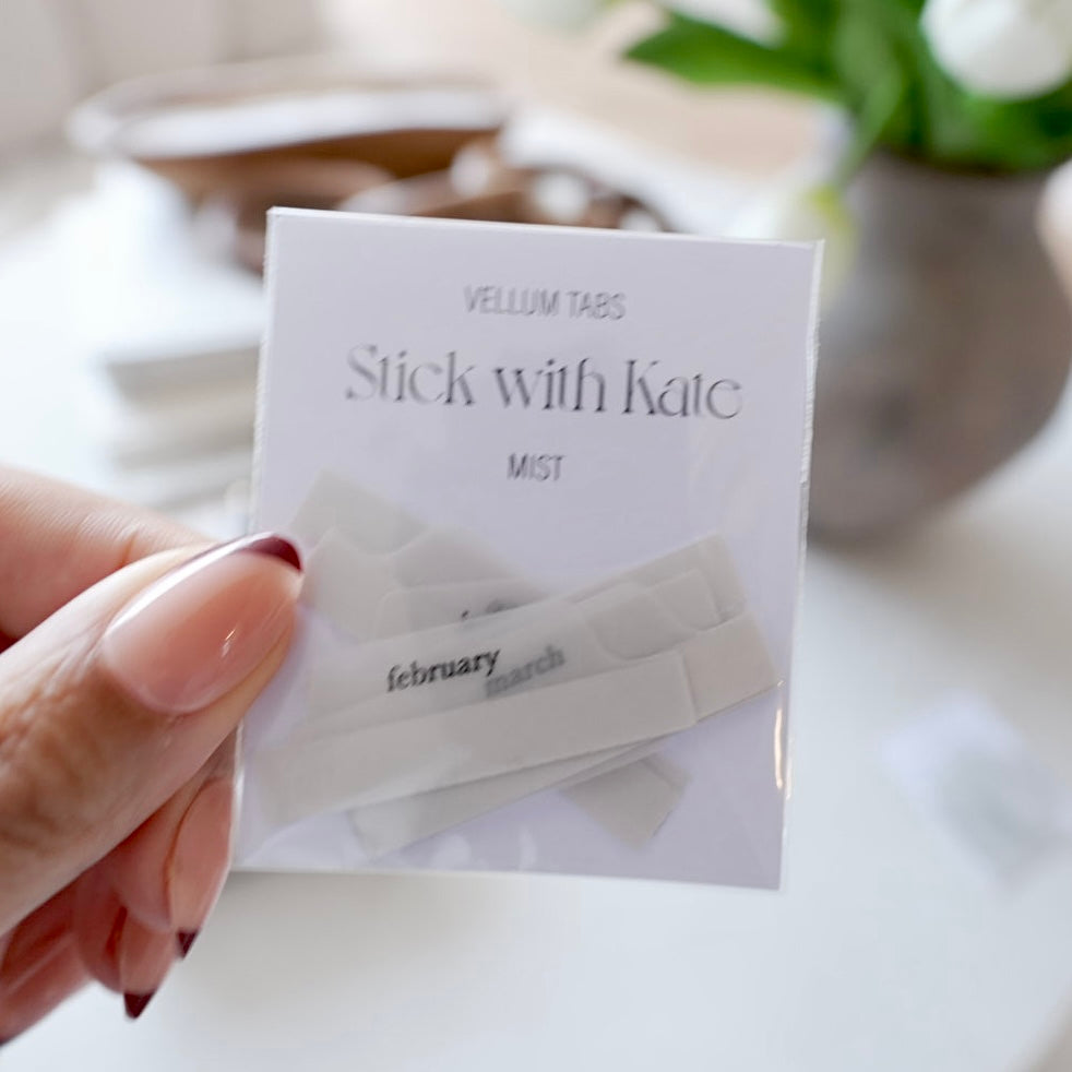 Adhesive Vellum Month Tab Stickers – Planner Tabs