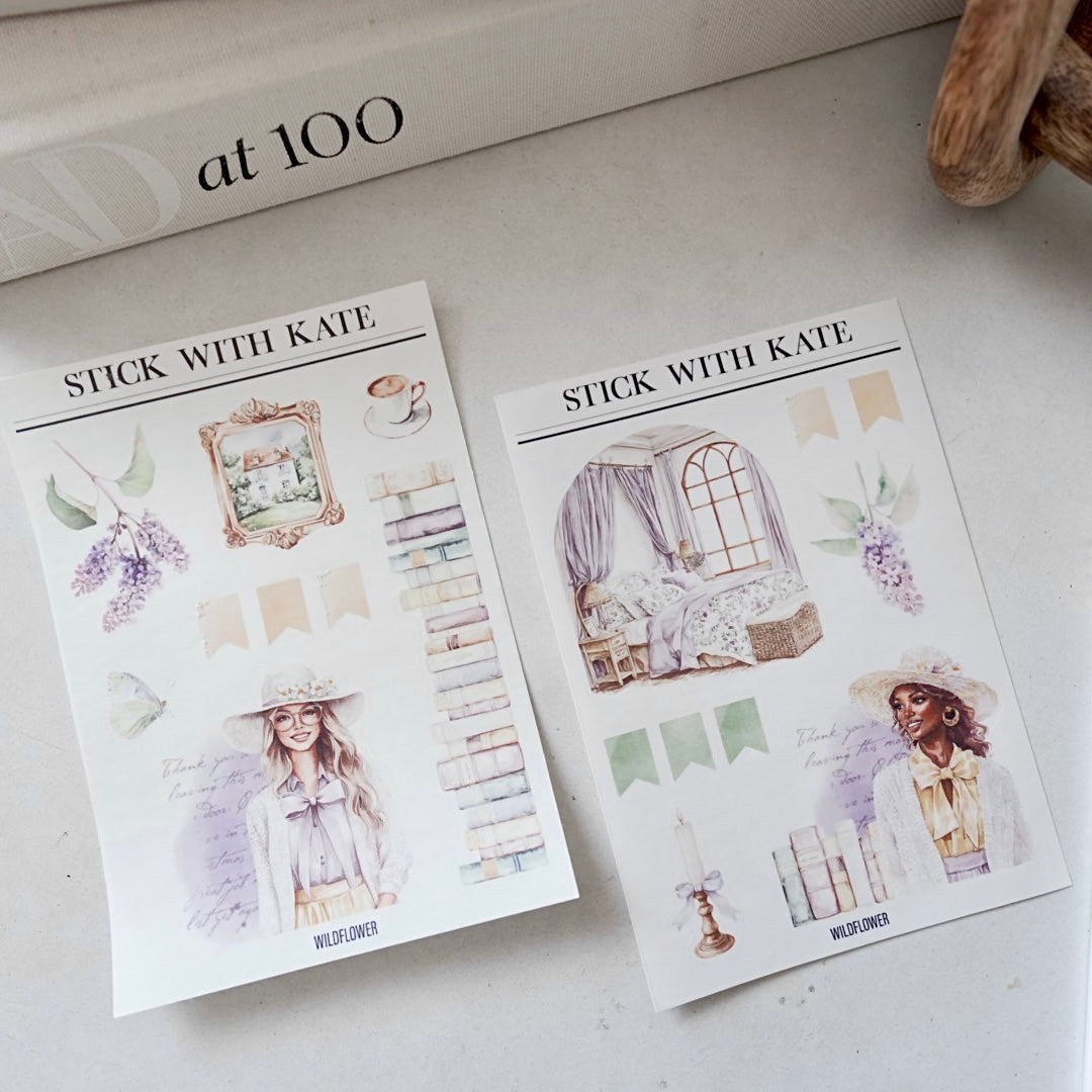Wildflower Journaling Sticker Kit | Set of 4 Sticker Sheets