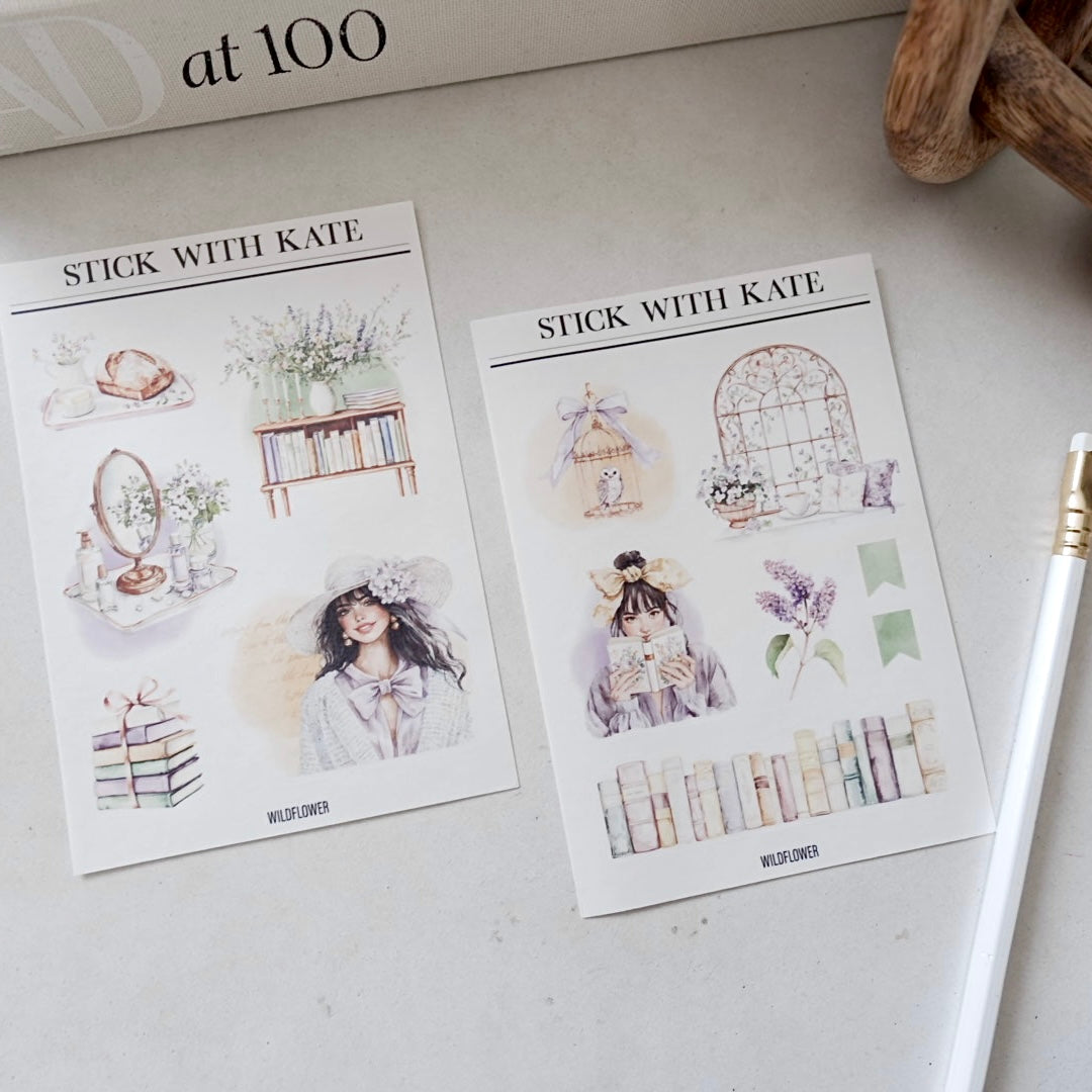 Wildflower Journaling Sticker Kit | Set of 4 Sticker Sheets