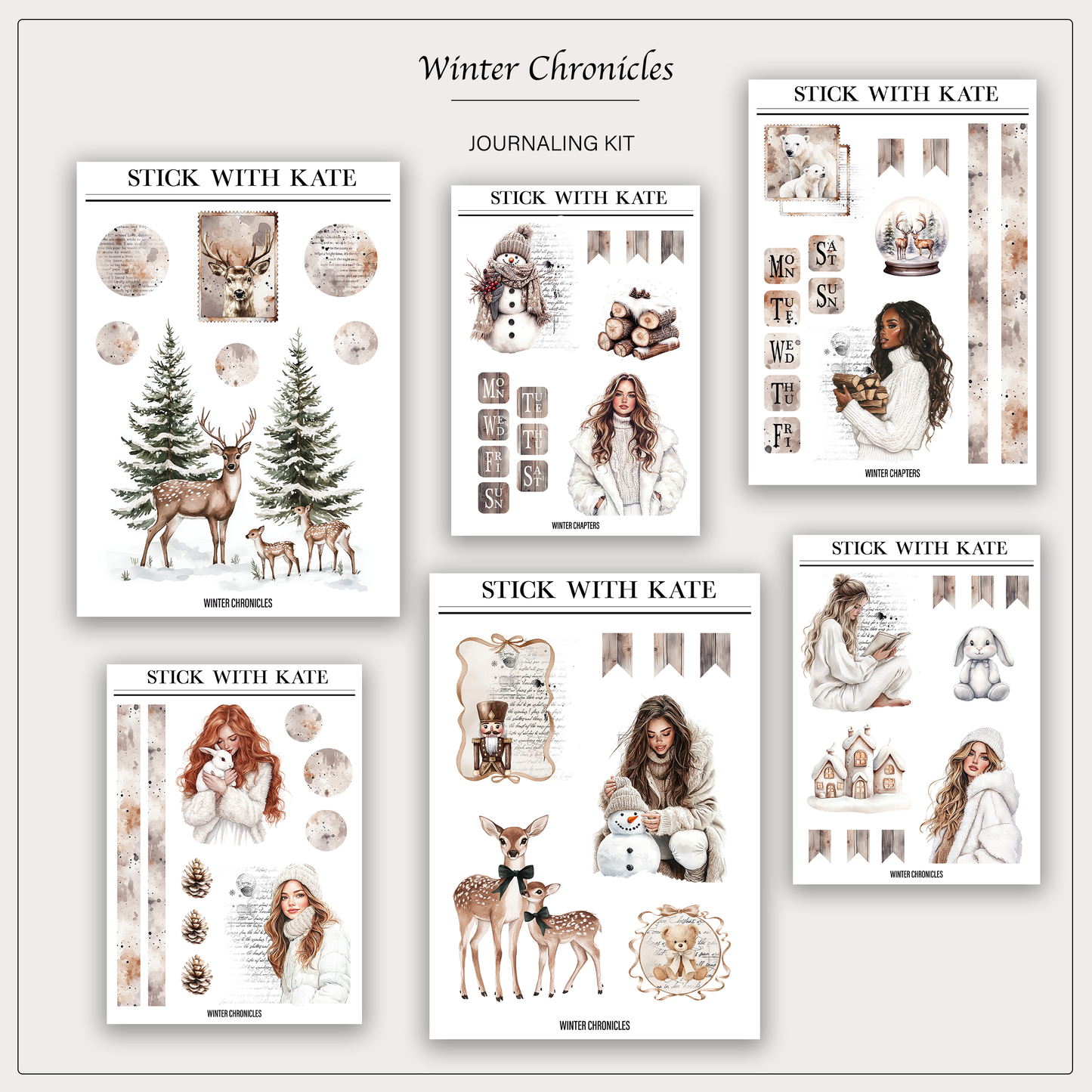 Winter Chronicles Journaling Kit | Set of 6 Sticker Sheets