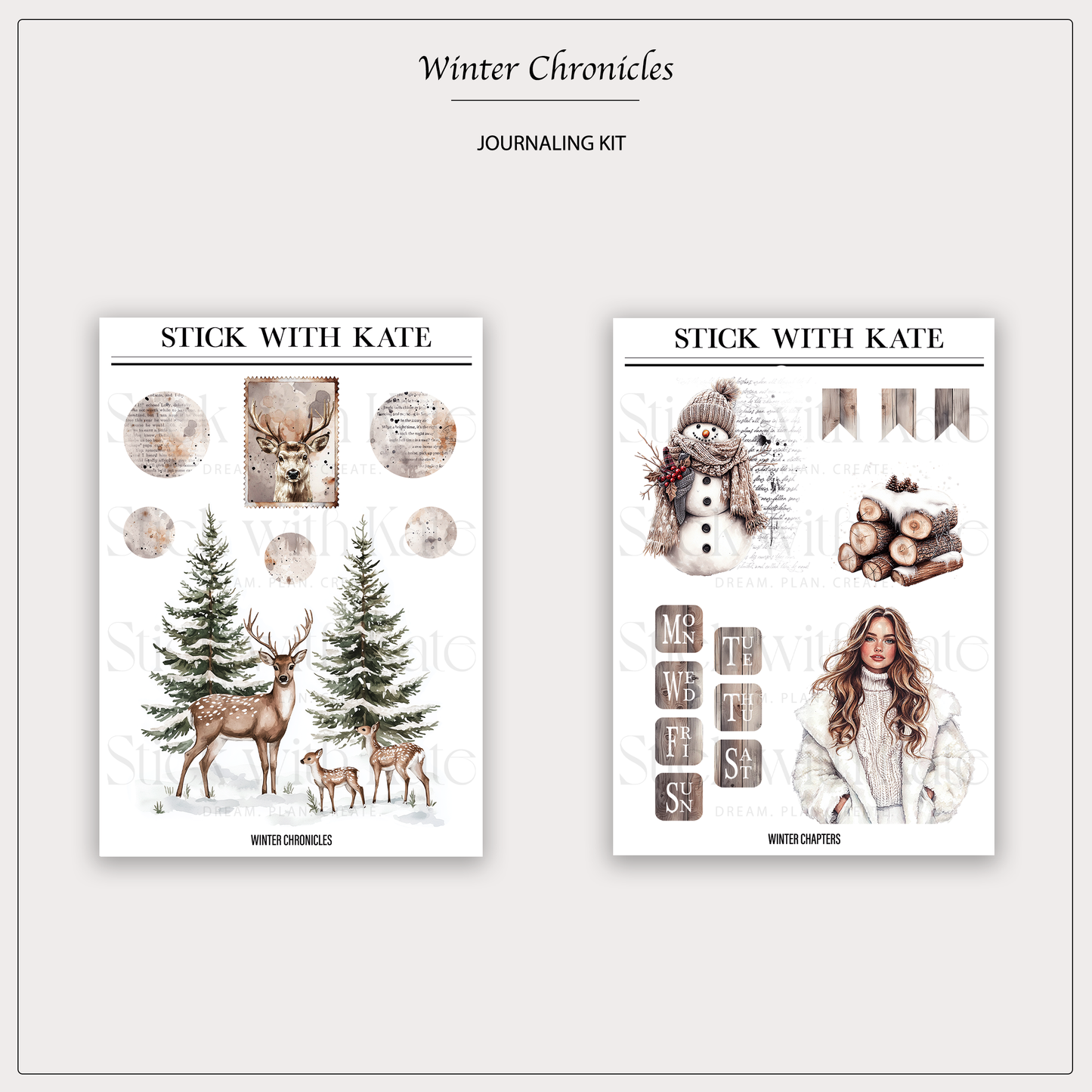 Winter Chronicles Journaling Kit | Set of 6 Sticker Sheets