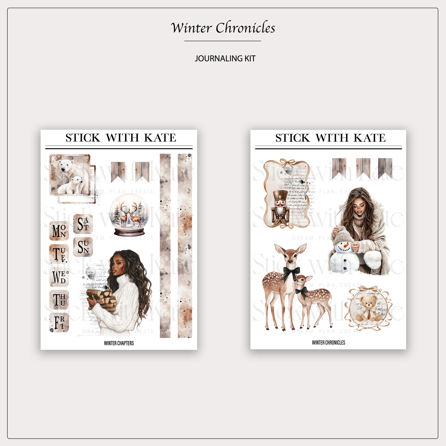 Winter Chronicles Journaling Kit | Set of 6 Sticker Sheets