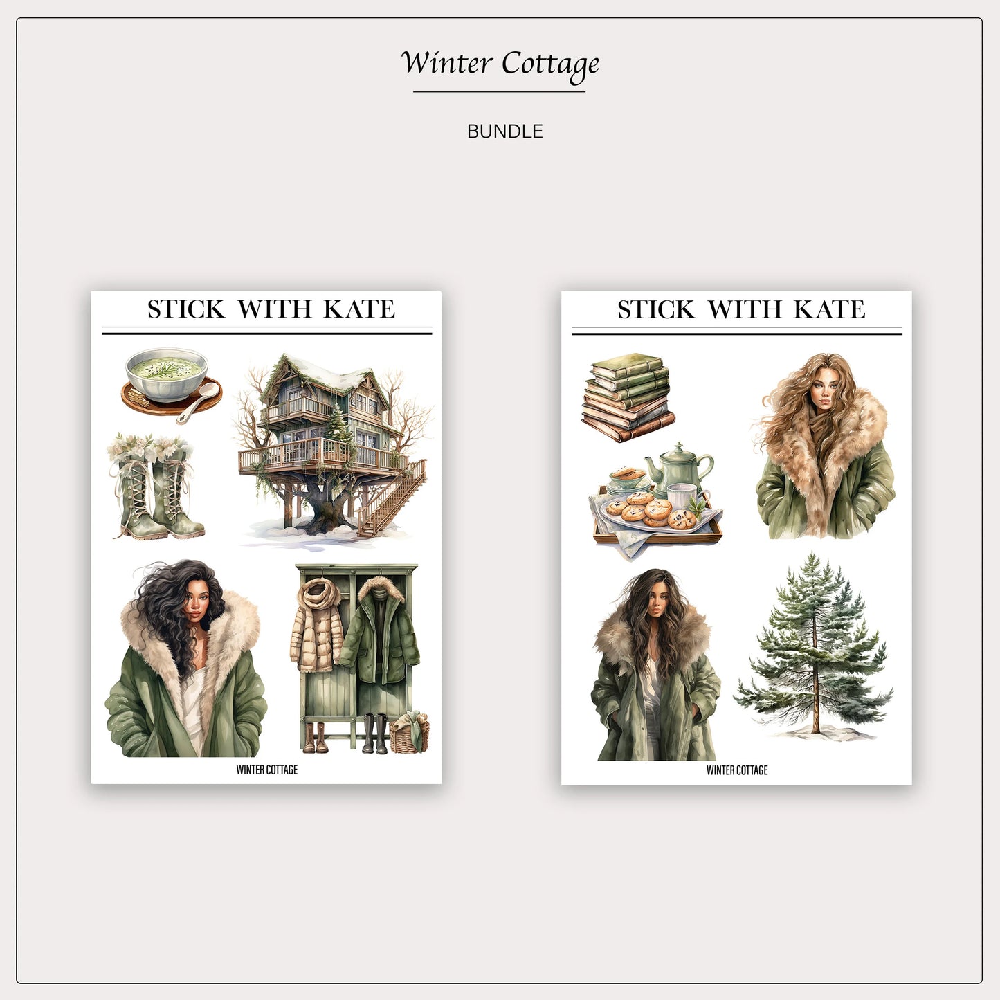 Winter Cottage – 2pc set