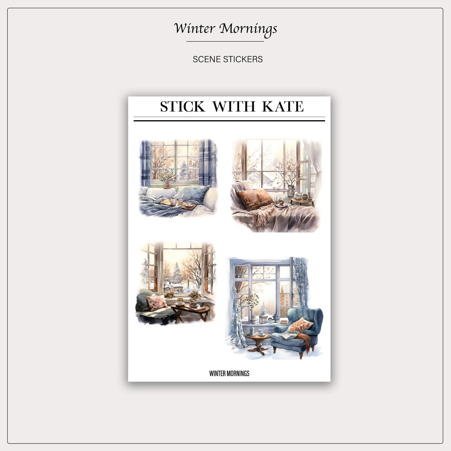 Winter Morning – Winter Scene sticker sheet