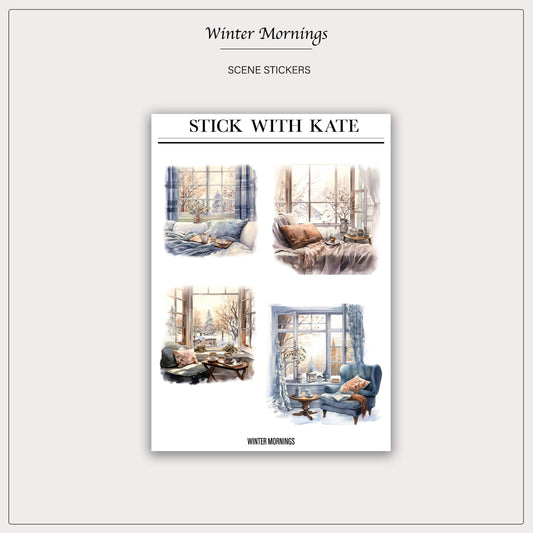 Winter Morning – Winter Scene sticker sheet