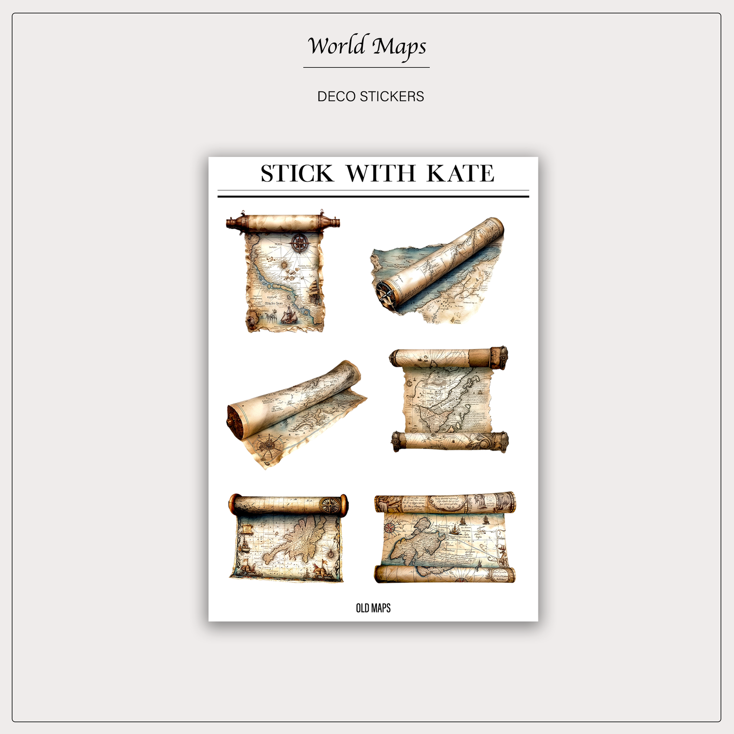 Old Maps - Deco Stickers